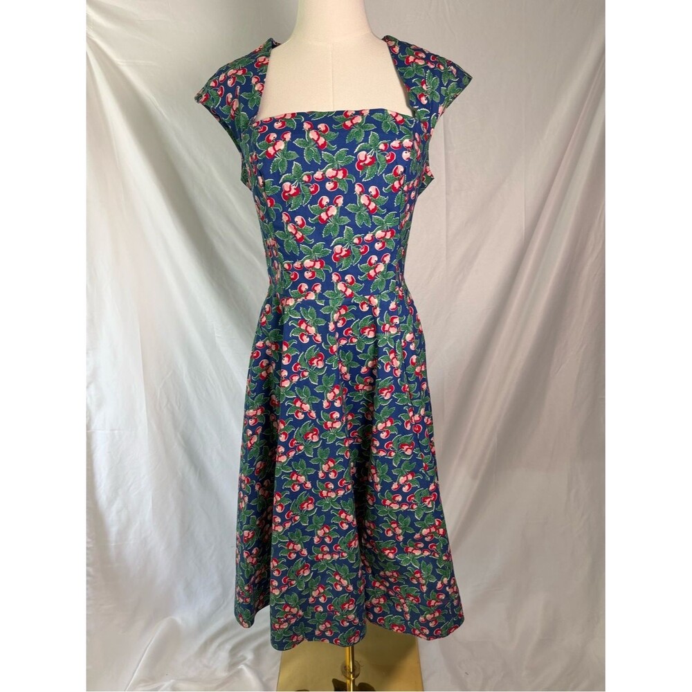 Emmy Design Sweden The Goodness Gracious Cherry Print Dress Vintage Style US 12